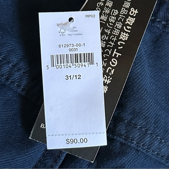 Banana Republic Wide Leg Cargo Jeans 12 NWT Navy Cotton Twill High Rise Utility - Picture 7 of 10